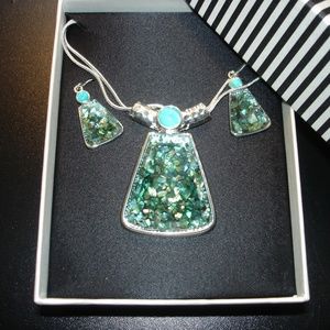 NWT Mixit™ Silver-Tone Abalone-Look Jewelry set.
